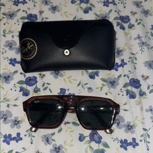 Ray-Ban Tortoise Sunglasses with Black Case